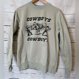 Brandy Melville - John Galt cowboys Pullover Sweatshirt- Matcha Green - RARE